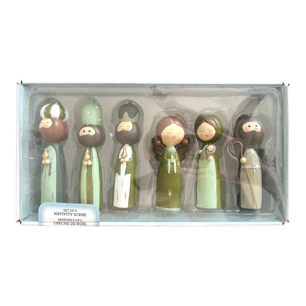 Love + Light Set of 6 Nativity Scene Figurines Christmas Decor - Picture 1 of 5